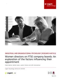 Women Directors On FTSE Company Boards: An Exploration Of The Factors Influencing Their Appointment